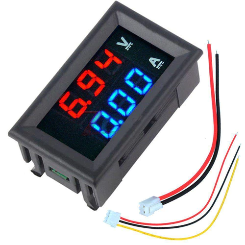 Voltmetro Ampermetro Wattmetro DC 0-100V 10A 1000W Con Display LED 4 Cifre (Rosso/Verde/Blu)