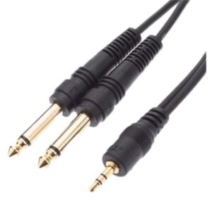 JSJ audio video cables single track male to 2 dual track male